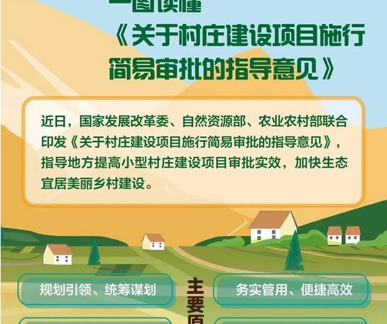 三部门印发指导意见 推动村庄建设项目施行简易审批